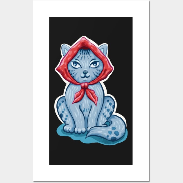 Babushcat Cute Russian Cat Pun Wall Art by zeno27